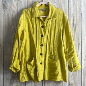 100% Linen FLAX Long Sleeve Button Up